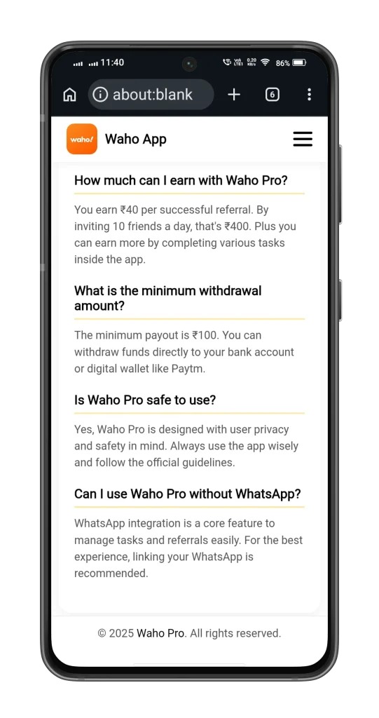 waho app screenshot for android 3