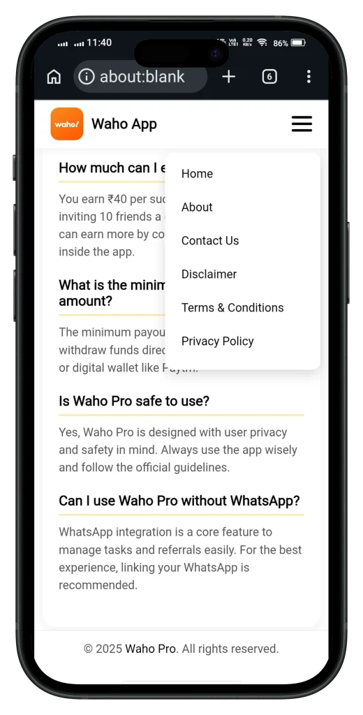waho app screenshot for iphone 1
