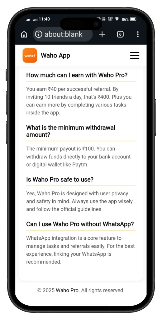 waho app screenshot for iphone 3
