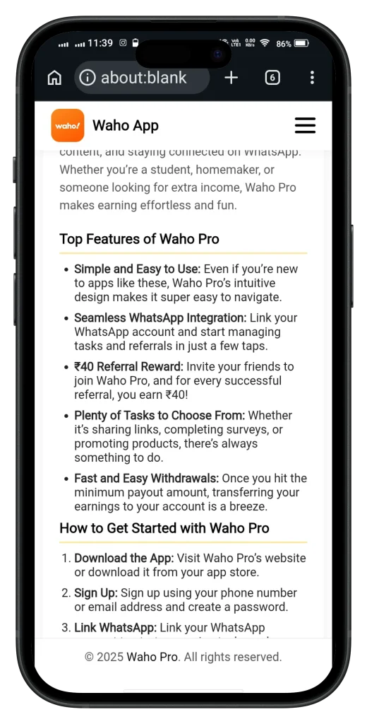 waho app screenshot for iphone 5