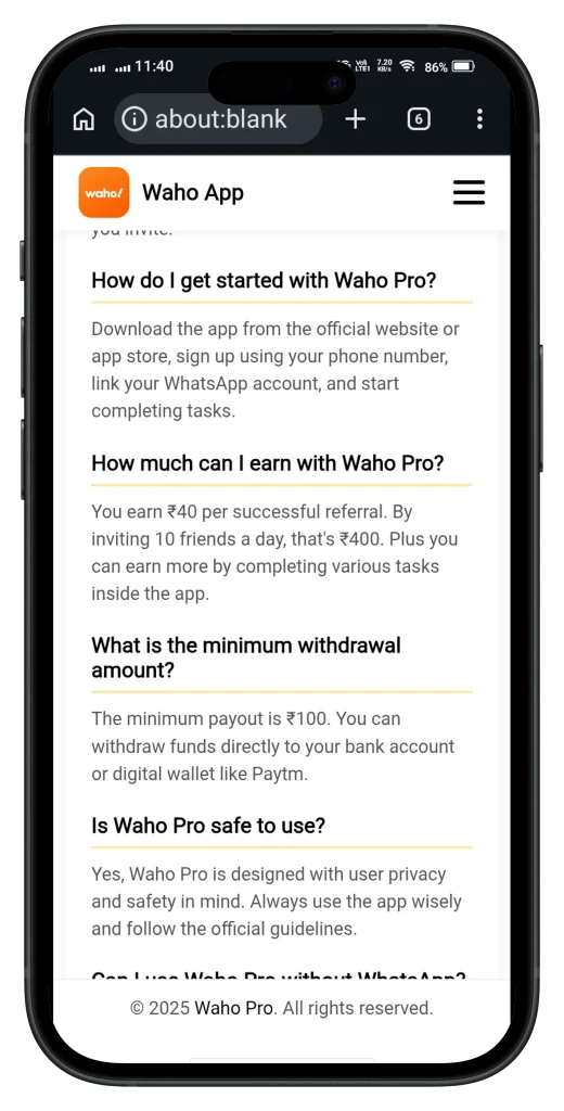 waho app screenshot for iphone 8